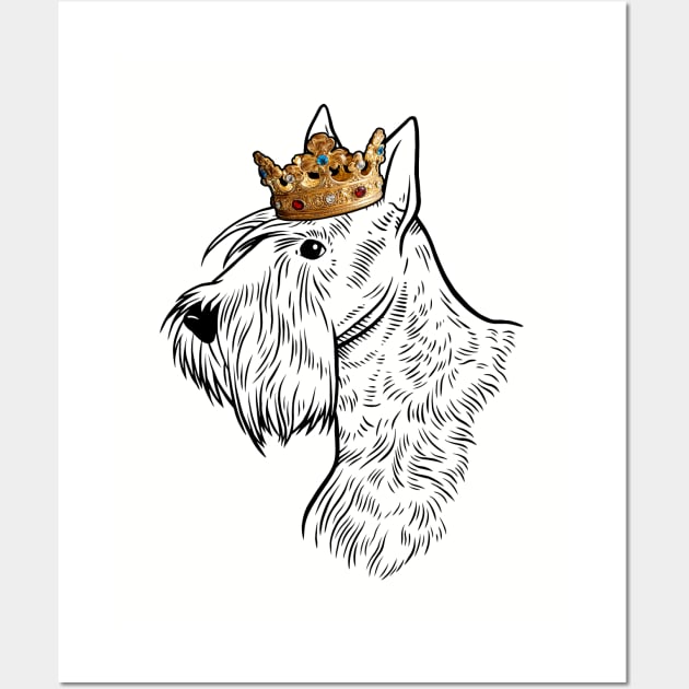 Scottish Terrier Dog King Queen Wearing Crown Wall Art by millersye